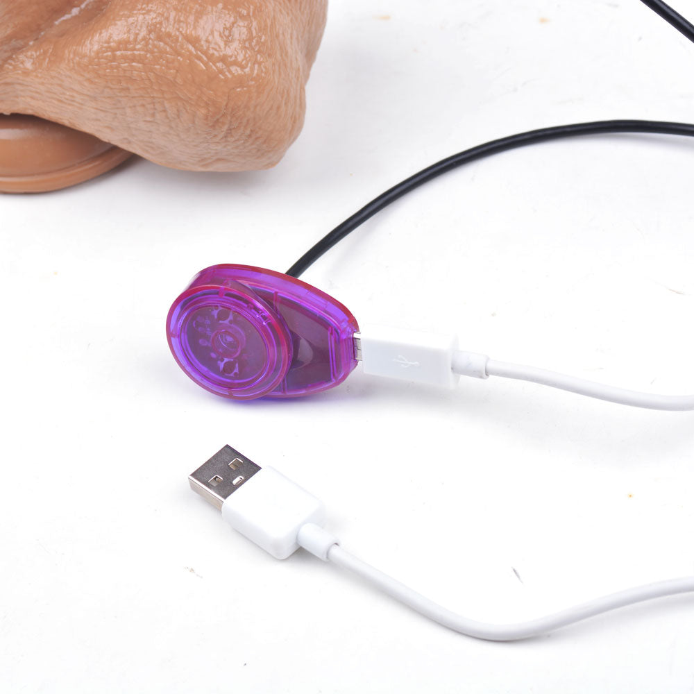 Vibrating and Rotating Brown Realistic Dildo