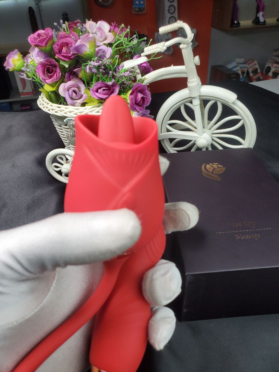 Finger licking rose vibrator
