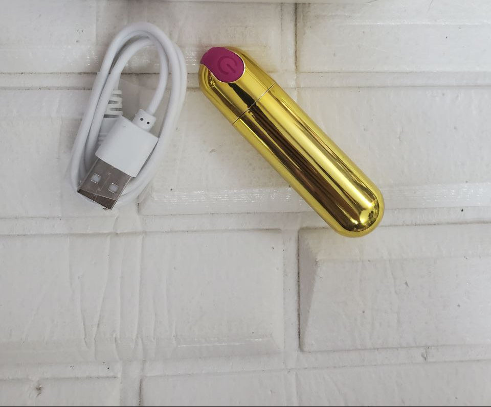 10 Speed Gold USB Rechargable Vibrating Bullet