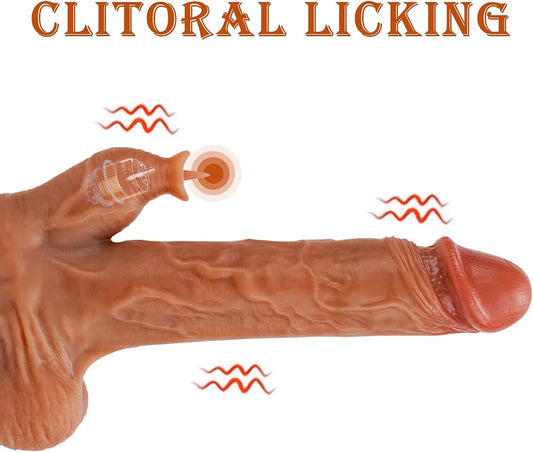 Erocraves multi function thrusting and licking dildo