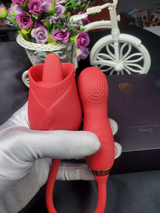 Finger licking rose vibrator