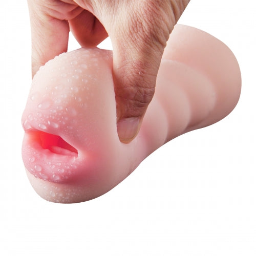 Double sided realistic silicone stroker (vagina and mouth)