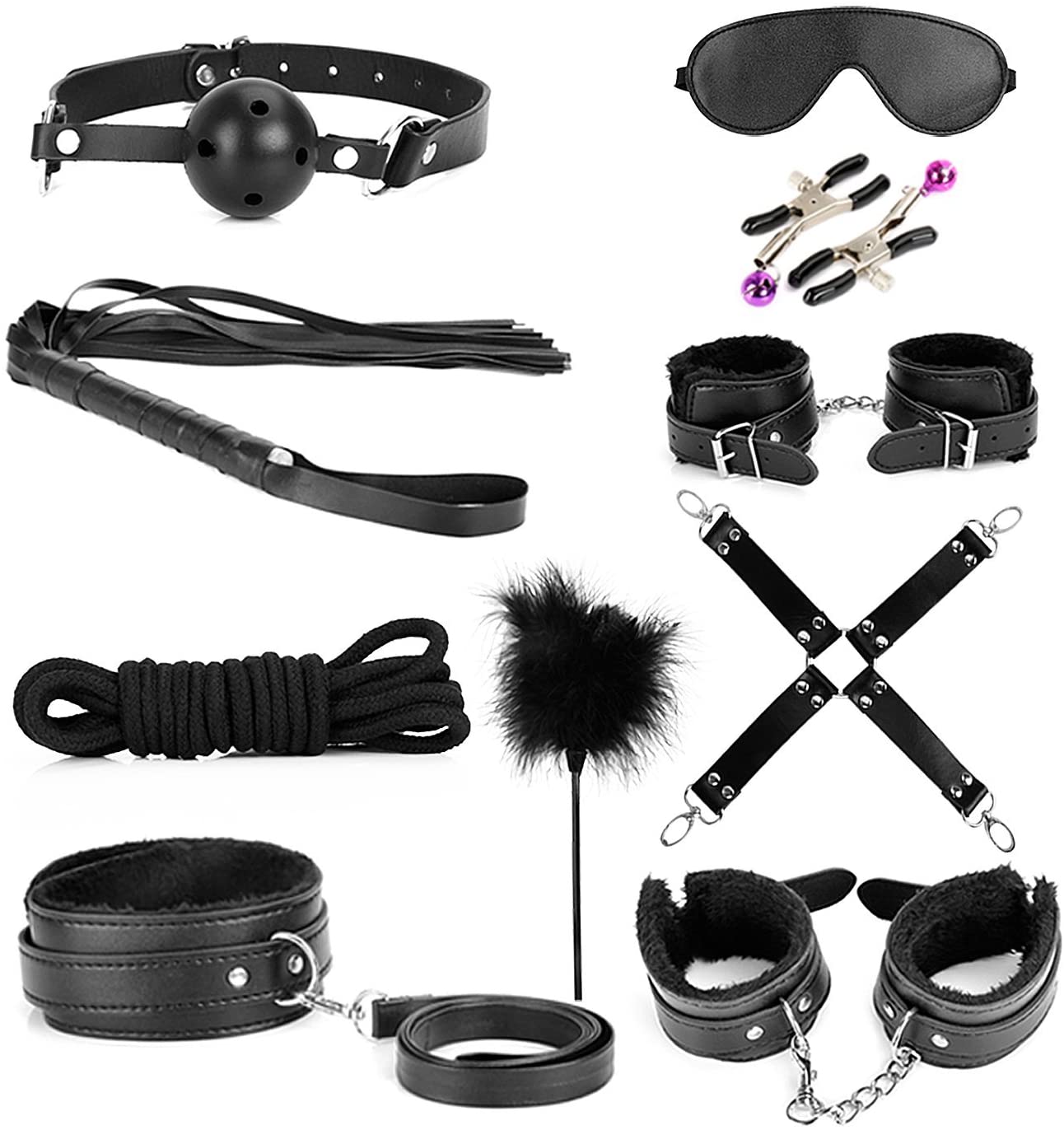 sexy bondage kit (12pieces, black)