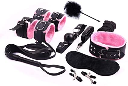 sexy bondage kit (black and pink) 12 peices