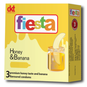 Fiesta honey taste and banana flavored condom